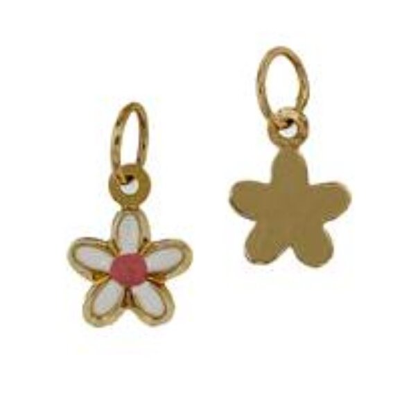 14K Gold Cherry Blossom Flower Charm Pendant